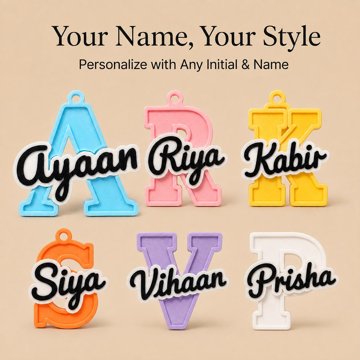 Personalized Initial Name Keychain