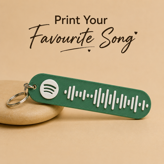 Personalized Favourite Song Keychain | Custom 3D Printed Music Keychain