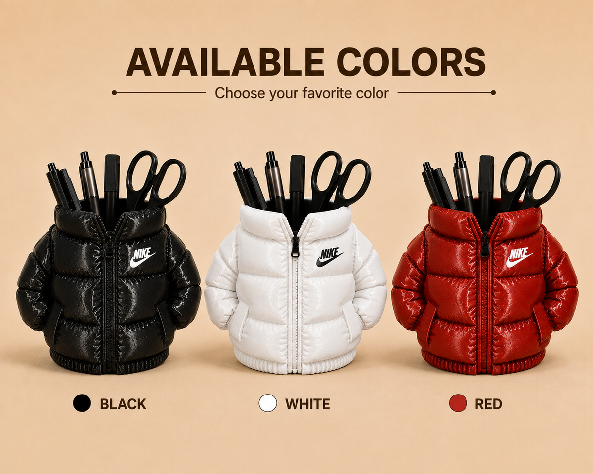 Nike Puffer Jacket Pen Stand | 3D Printed Desk Organizer