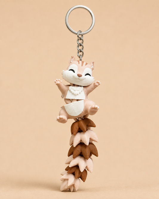 Articulated Squirrel Keychain | 3D Printed Movable Animal Keychain