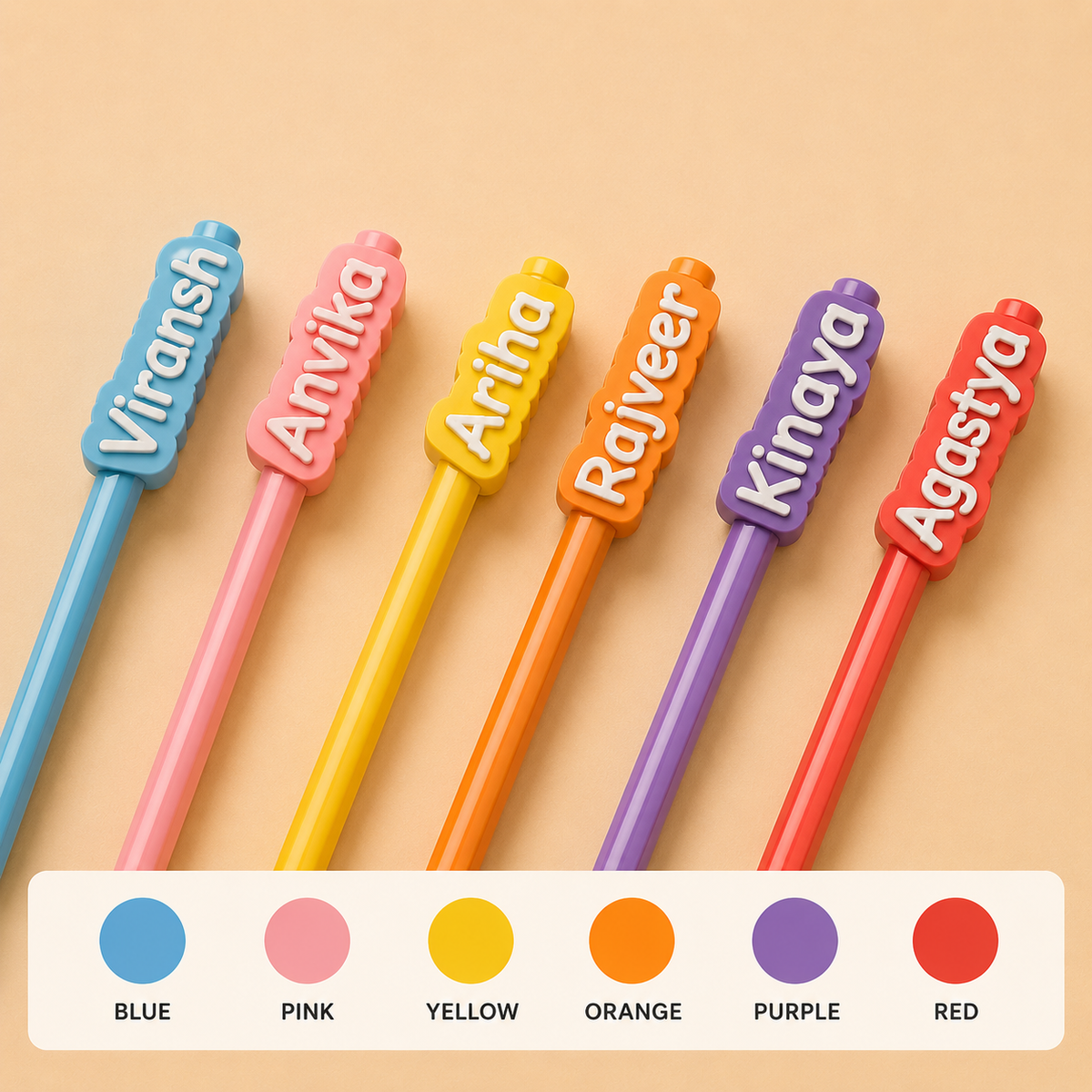 Personalized Name Pencil Toppers | Custom 3D Printed Pencil Accessories