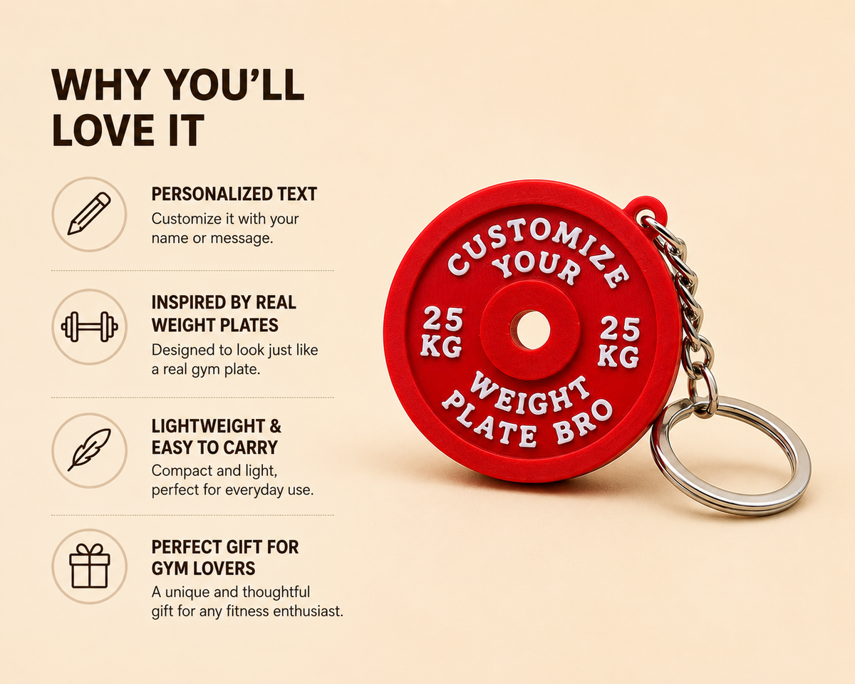 Personalized Weight Plate Keychain