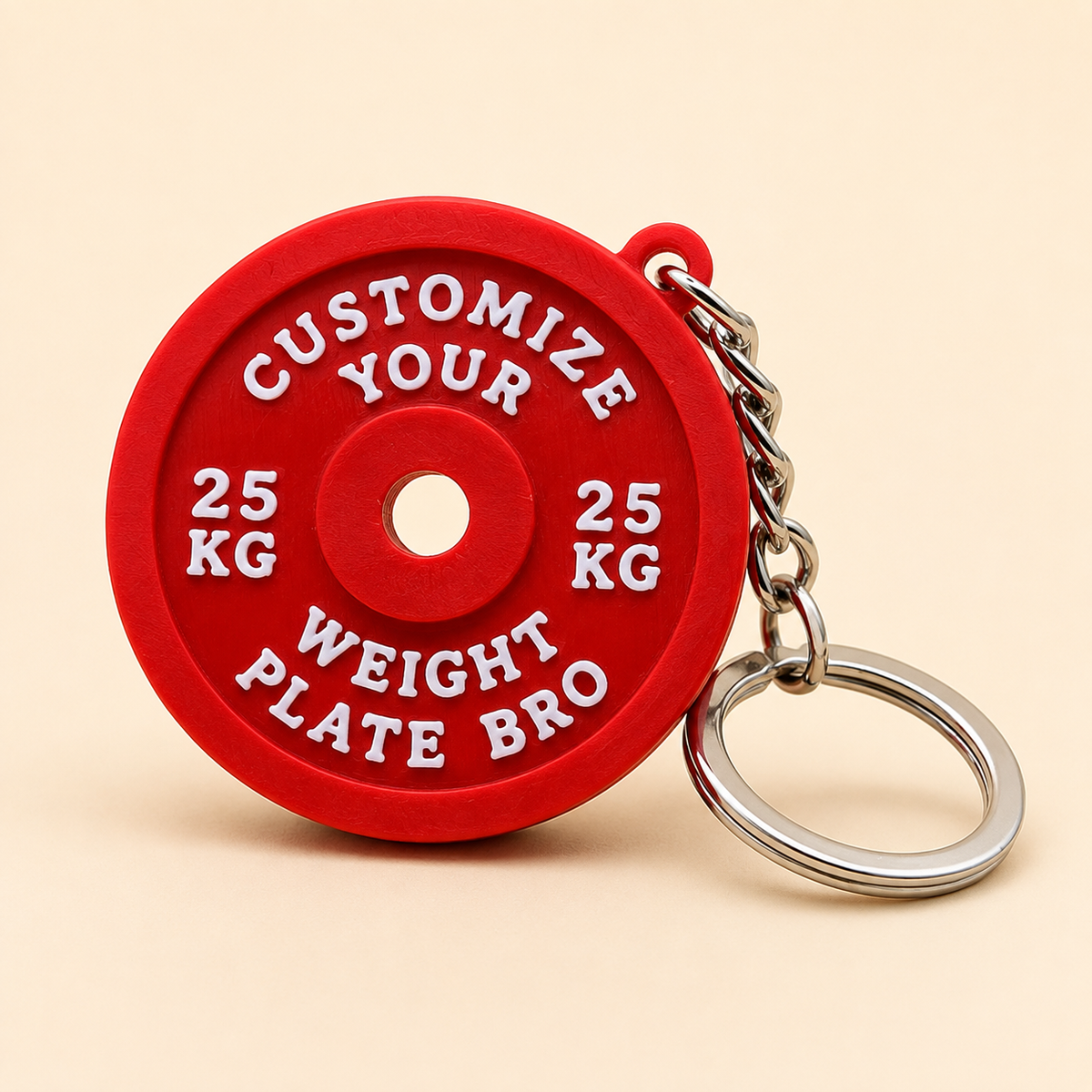 Personalized Weight Plate Keychain